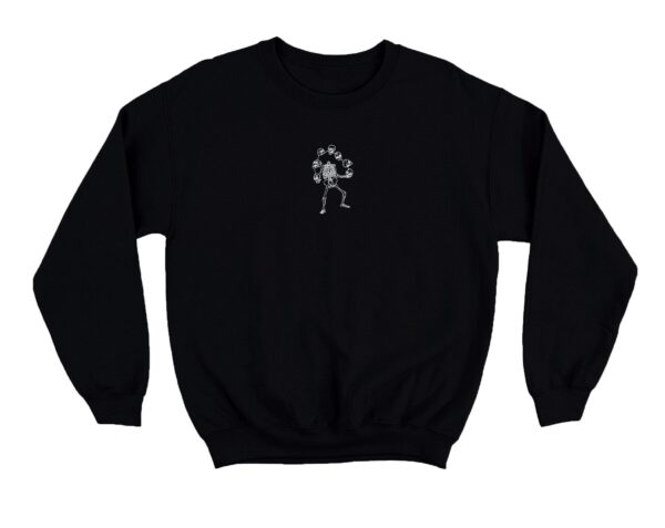 Vintage Embroidered Sweatshirt Inspired Skeleton Juggling Halloween