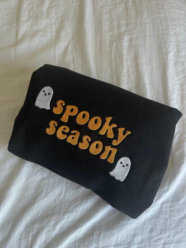 Vintage Embroidered Sweatshirt Inspired Spooky Season Ghost Halloween