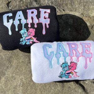 Vintage Embroidered Sweatshirt Inspired Drip Care Cute Bears