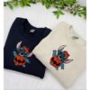 Vintage Embroidered Sweatshirt Inspired Disney Stitch & Halloween Pumpkin Face