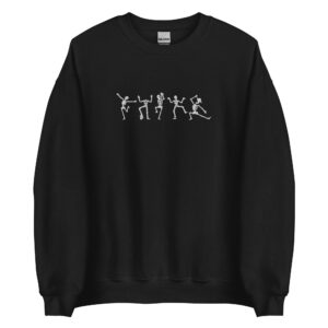 Vintage Embroidered Sweatshirt Skeleton Band Dancing