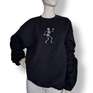 Vintage Embroidered Sweatshirt Solo Happy Halloween Dancing Skeletons