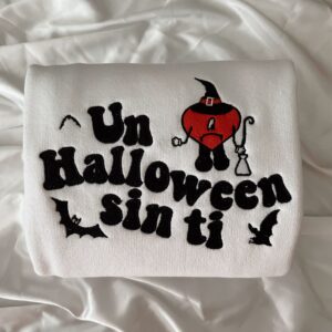 Vintage Embroidered Sweatshirt Un Halloween Sin Ti Bad Bunny