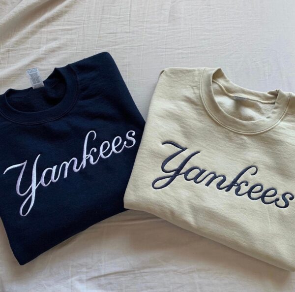 Vintage Embroidered Sweatshirt Yankees Gift For Baseball Fan