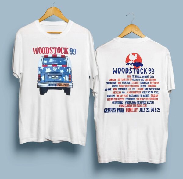 Vintage Woodstock 99 Front And Back Sides Tshirt