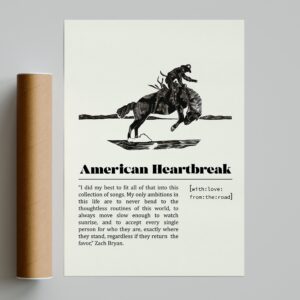 Zach Bryan American Heartbreak Poster Music Wall Art