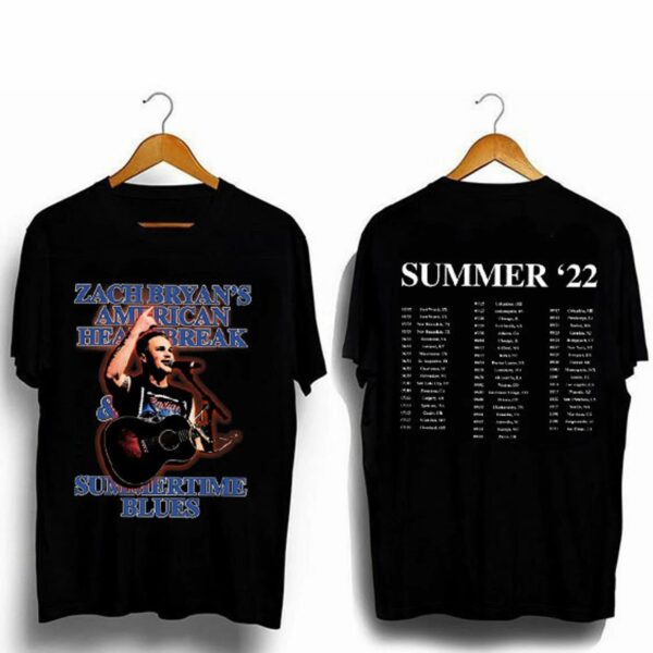 Zach Bryan Shirt American Heartbreak And Summertime 2022 Tour