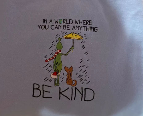 Grinch Embroidered Sweatshirt Be Kind Christmas Shirt photo review