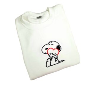 A Warm Heart Of Snoopy Embroidered Sweatshirt