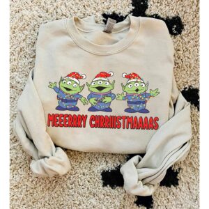 Alien Trio Santa Merry Christmas Toy Story Sweatshirt