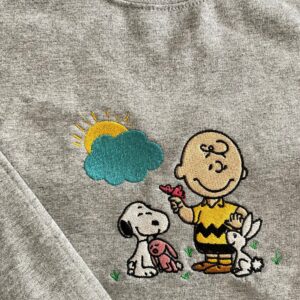 Beautiful Sunny Day For Charlie Brown And Snoopy Embroidered Sweatshirt