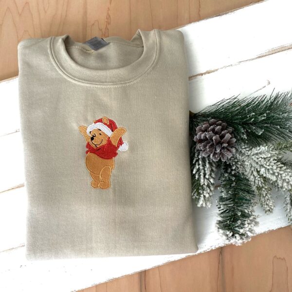 Christmas Winnie The Pooh Embroidered Sweatshirt