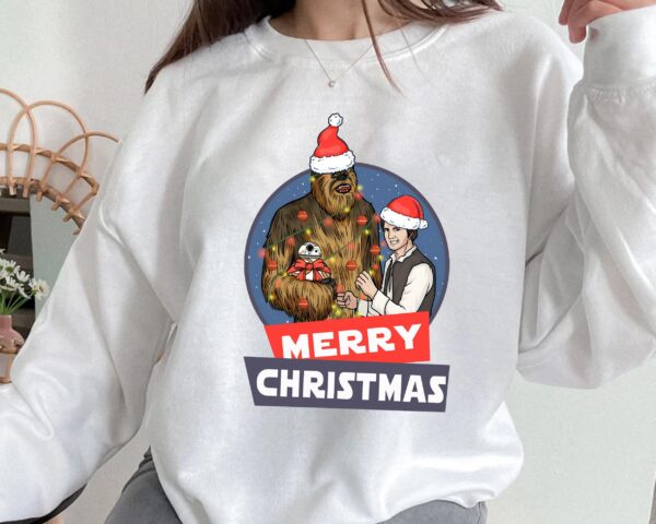 Cute Santa Han Solo & Chewbacca Merry Christmas Sweatshirt