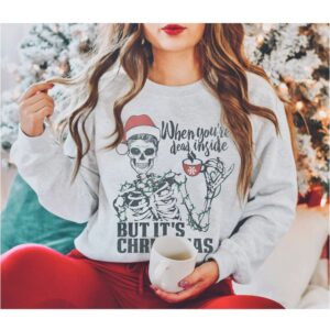 Cute Skeleton Coffee Christmas Sweatshirt