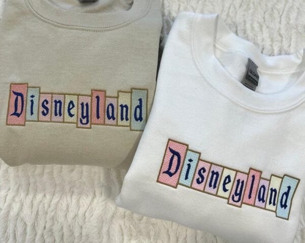 Disney Embroidered Sweatshirt Colorful Disneyland Gift For Fan