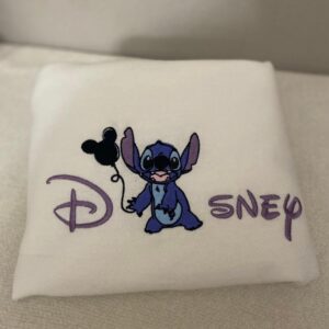 Disney Embroidered Sweatshirt Cute Stitch Gift For Fan