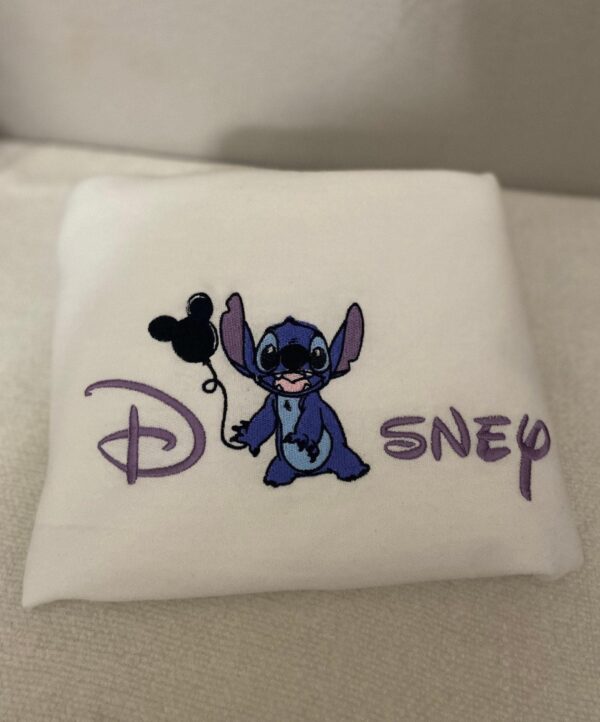 Disney Embroidered Sweatshirt Cute Stitch Gift For Fan