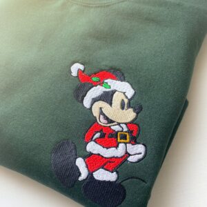 Disney Embroidered Sweatshirt Santa Mickey