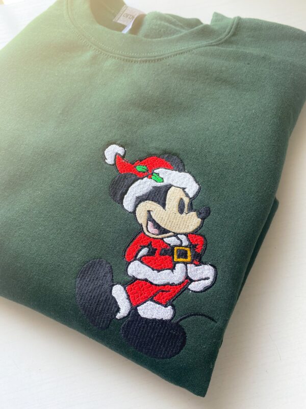 Disney Embroidered Sweatshirt Santa Mickey