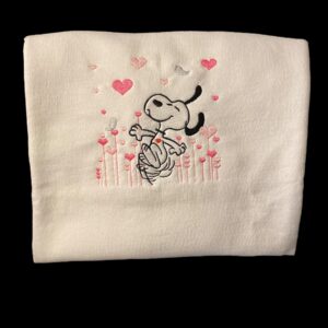 Valentines Day Snoopy Heart Embroidered Sweatshirt