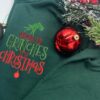 Grinch Carry Christmas Tree Embroidered Sweatshirt