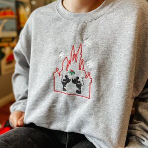 Embroidered Mickey And Minnie Mistletoe Disney Sweatshirt