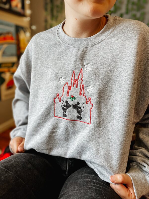 Embroidered Mickey And Minnie Mistletoe Disney Sweatshirt