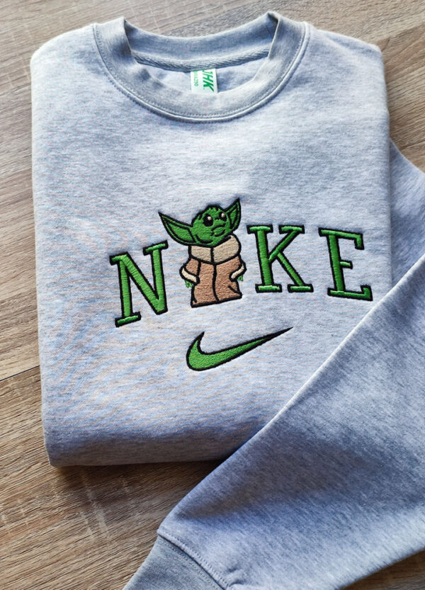 Embroidered Nike Sweatshirt Matching Cute Baby Yoda