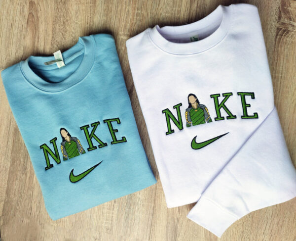 Embroidered Nike Sweatshirt Matching Loki Comic Character