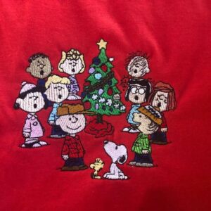 Embroidered Peanuts Christmas Sweatshirt Hoodie Tee