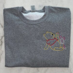 Embroidered Sweatshirt Inspired By Winnie The Pooh And Piglet