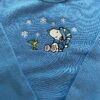 Road Full Of Snowflakes Snoopy Christmas Embroidered Sweatshirt