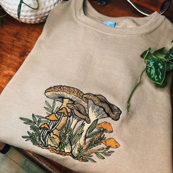 Fungi Foliage Embroidered Sweatshirt