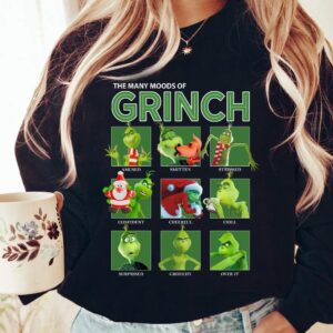 Funny Grinch Shirt The Many Moods Of Christmas