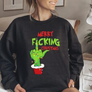 Grinch Hand Merry F*cking Christmas Lights Shirt