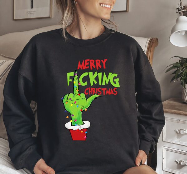 Grinch Hand Merry F*cking Christmas Lights Shirt