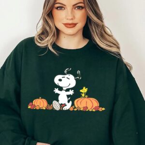 Snoopy Autumn Pumpkins Halloween Thanksgiving Sweatshirt