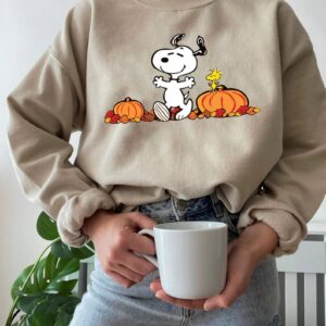 Snoopy Autumn Pumpkins Halloween Thanksgiving Sweatshirt