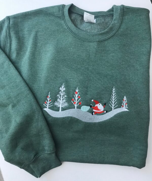 Vintage Embroidered Sweatshirt Inspired Santa Claus On The Road