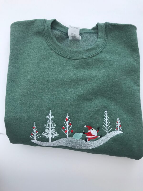 Vintage Embroidered Sweatshirt Inspired Santa Claus On The Road