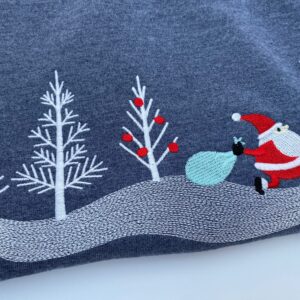 Vintage Embroidered Sweatshirt Inspired Santa Claus on the Road