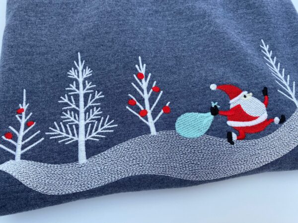 Vintage Embroidered Sweatshirt Inspired Santa Claus On The Road