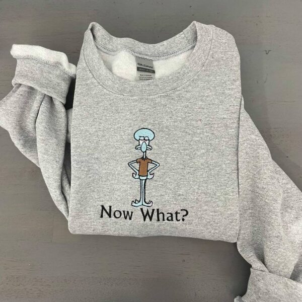 Vintage Embroidered Sweatshirt Squidward Gift For Cartoon Lover