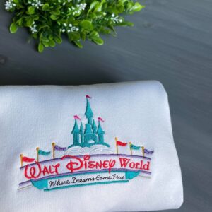 Disney Embroidered Sweatshirt Walt World Where Dreams Come True