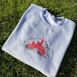 Disney Embroidered Sweatshirt Merry Christmas Castle