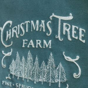 Vintage Embroidered Sweatshirt Christmas Tree Farm