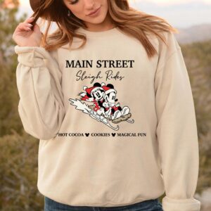 Vintage Disney Sweatshirt Main Street Sleigh Rides Christmas