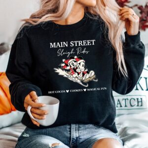 Vintage Disney Sweatshirt Main Street Sleigh Rides Christmas