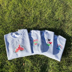 Disney Embroidered Sweatshirt Merry Christmas Disney Castle