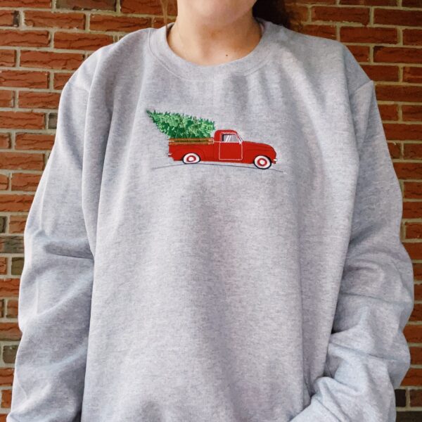 Vintage Christmas Truck Embroidered Sweatshirt